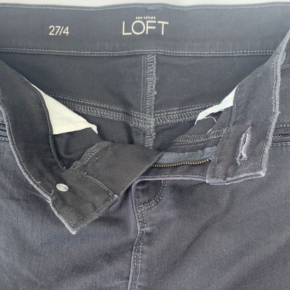 EUC Set of 2 Loft denim short skirts sz 4 1-dark gray 1- 1-gray camo - Picture 7 of 12